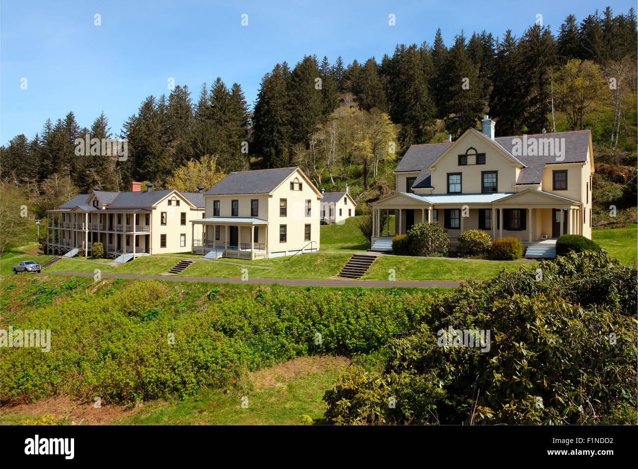 Historischen Fort Columbia Gehäuse und Umgebung, US-Bundesstaat Washington. Stockfoto