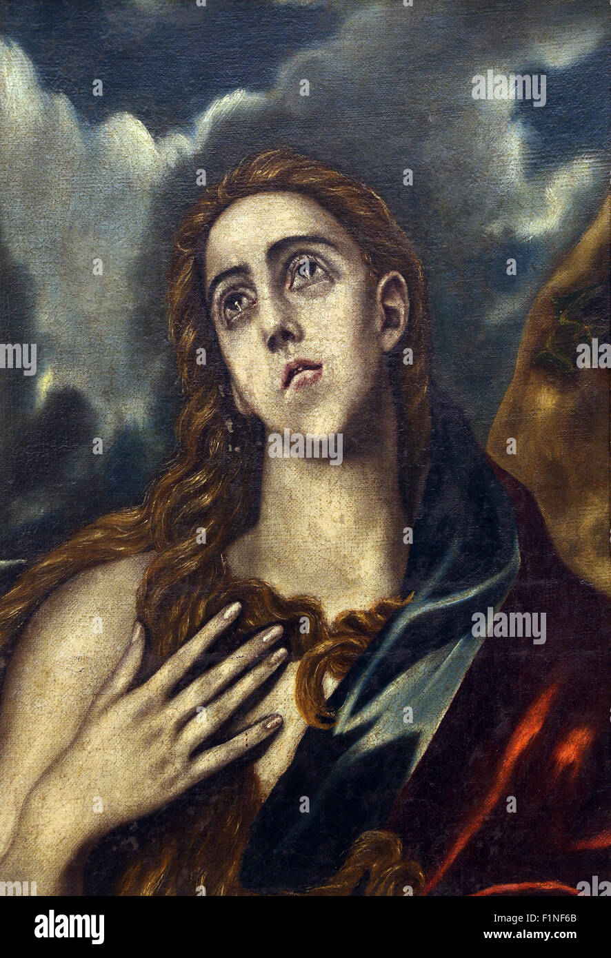 Anhänger von Domenico Theotocopuli El Greco: Hl. Maria Magdalena, Sammlung der alten Meister in Zagreb, Kroatien Stockfoto