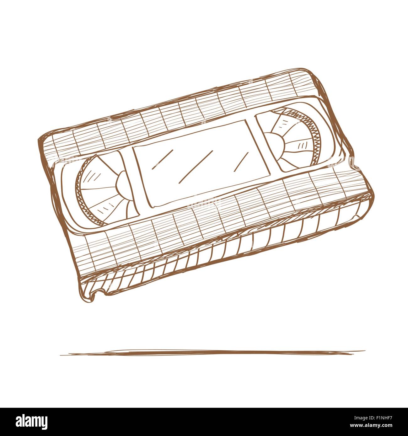 Handgezeichnete Videoband. Vektor-illustration Stock Vektor