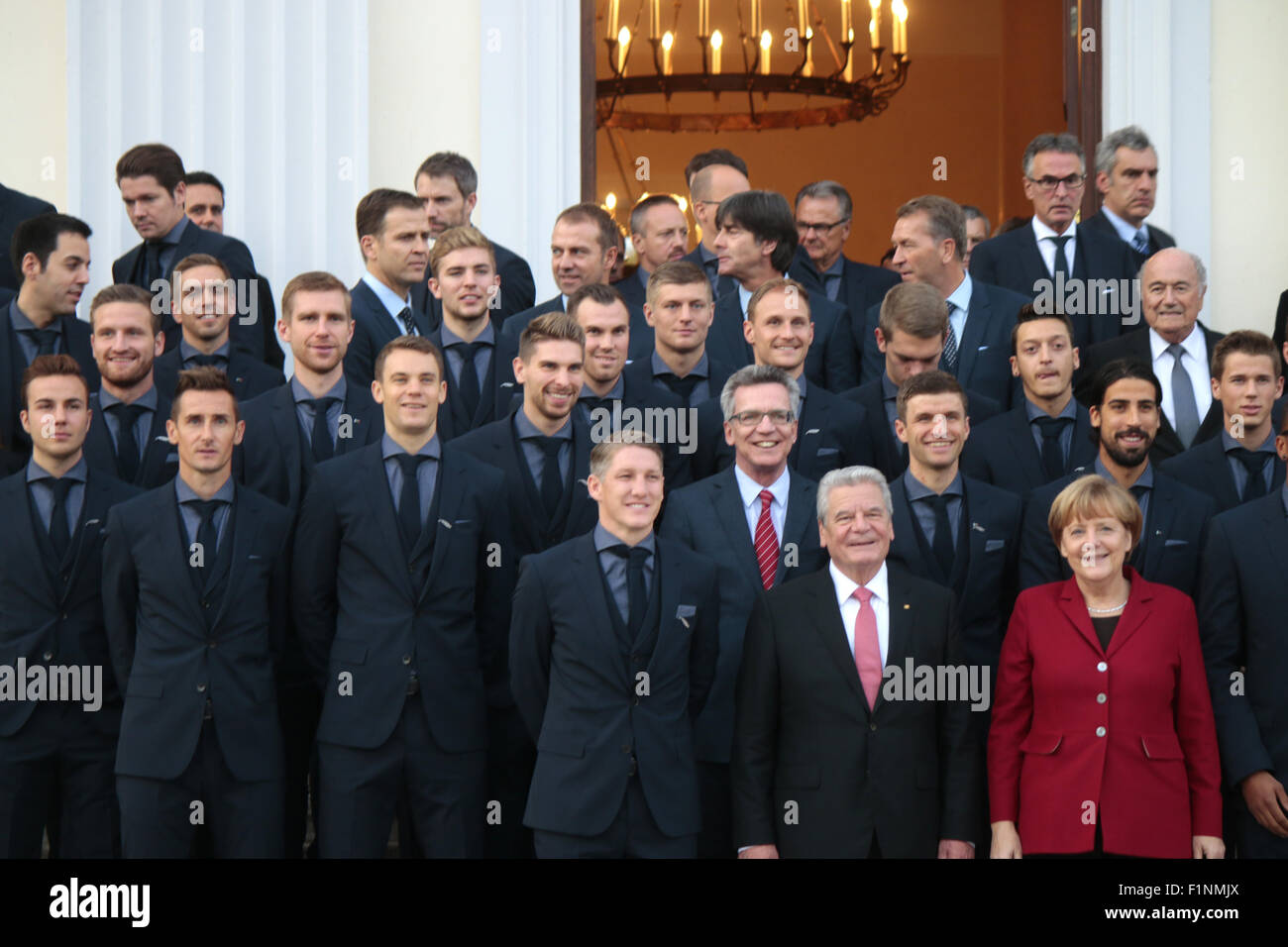 Impressionen - Empfang der Deutschen Nationalmannschaft Beim Bundespraesidenten, Schloss Bellevue, 10. November 2014, Berlin-Mit Stockfoto