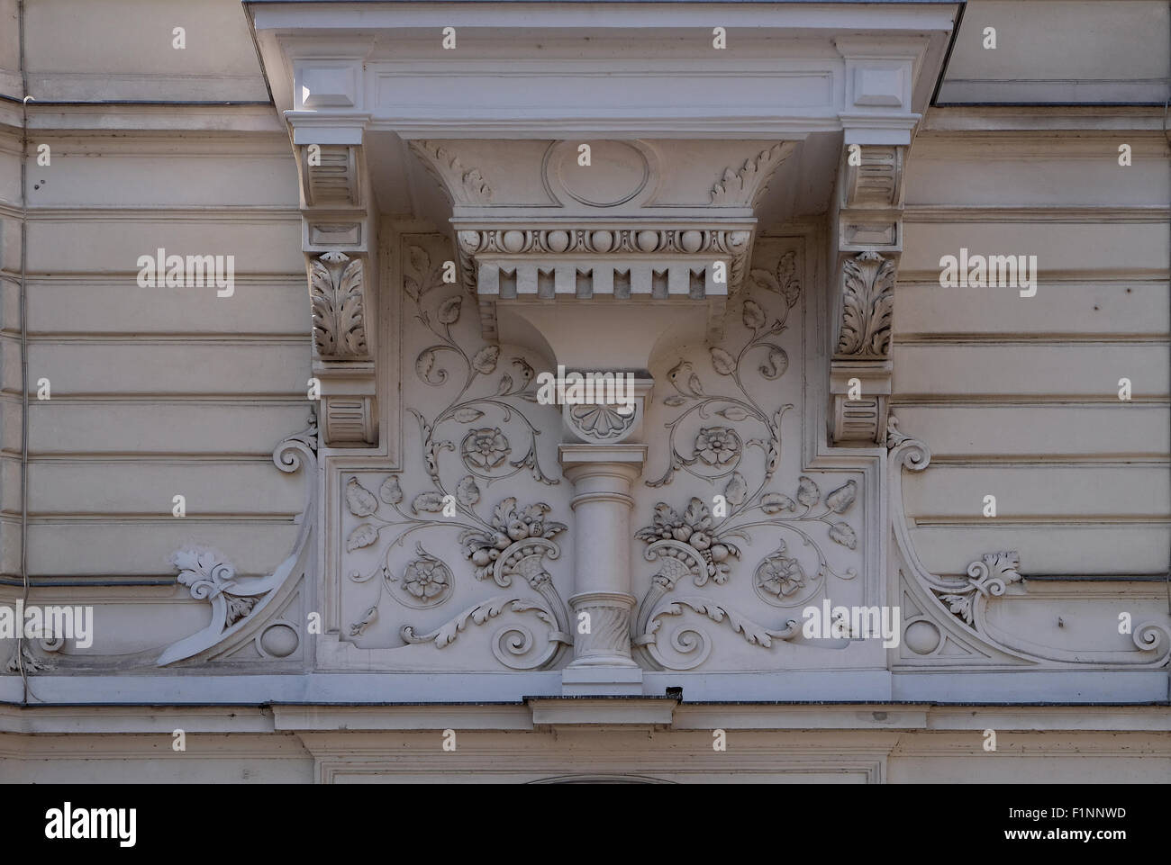 Hausdekoration im alten Teil der Stadt Ljubljana, Slowenien am 30. Juni 2015 Stockfoto