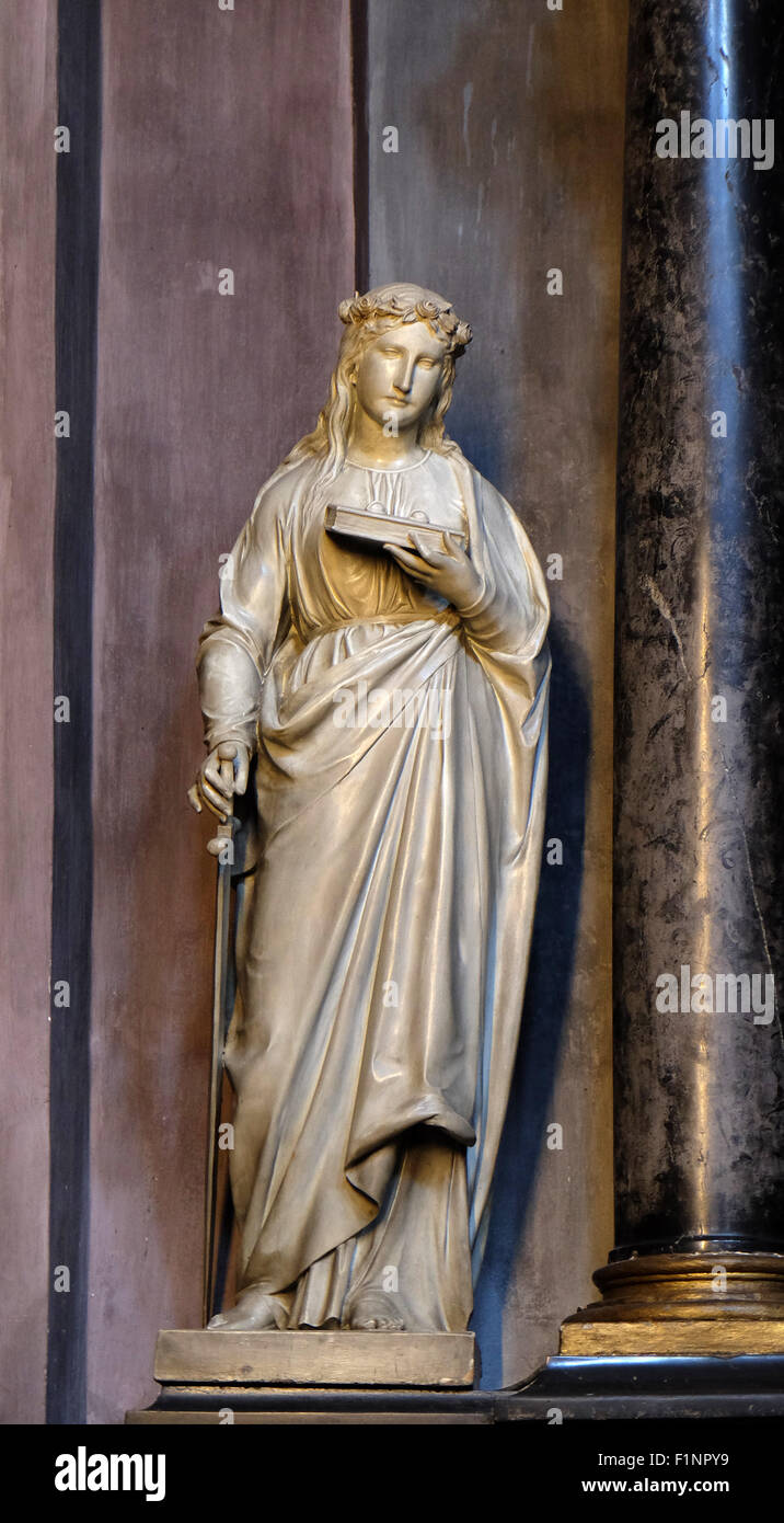 St. Lucia, Statue auf dem Altar in der St. Nikolaus-Kathedrale in Ljubljana, Slowenien Stockfoto