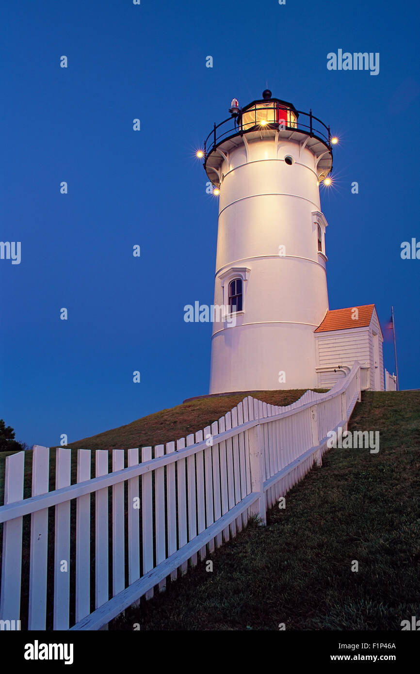 Das Nobska Licht, Woods Hole, Massachusetts, USA Stockfoto