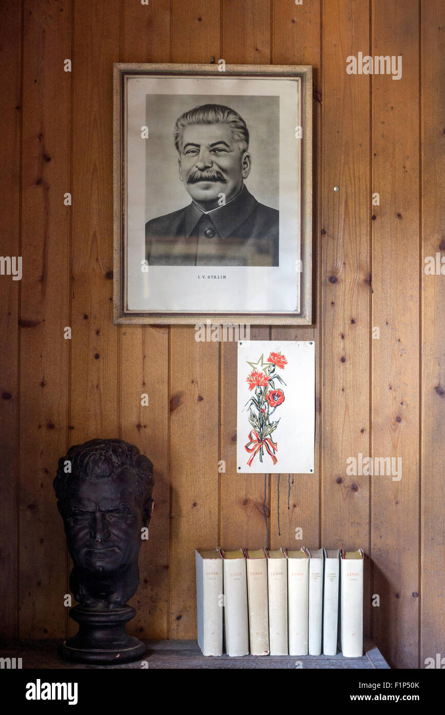 J.v. Stalin und Klement Gottwald, Vojna Gedenkstätte, ein Museum der Opfer des Kommunismus, in der Nähe von Pribram, Tschechische Republik, Europa Stockfoto
