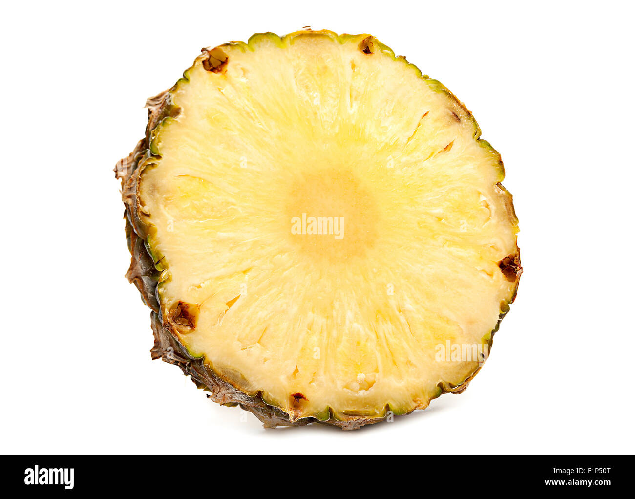 Ananas-Frucht-Closeup isoliert auf weiss Stockfoto