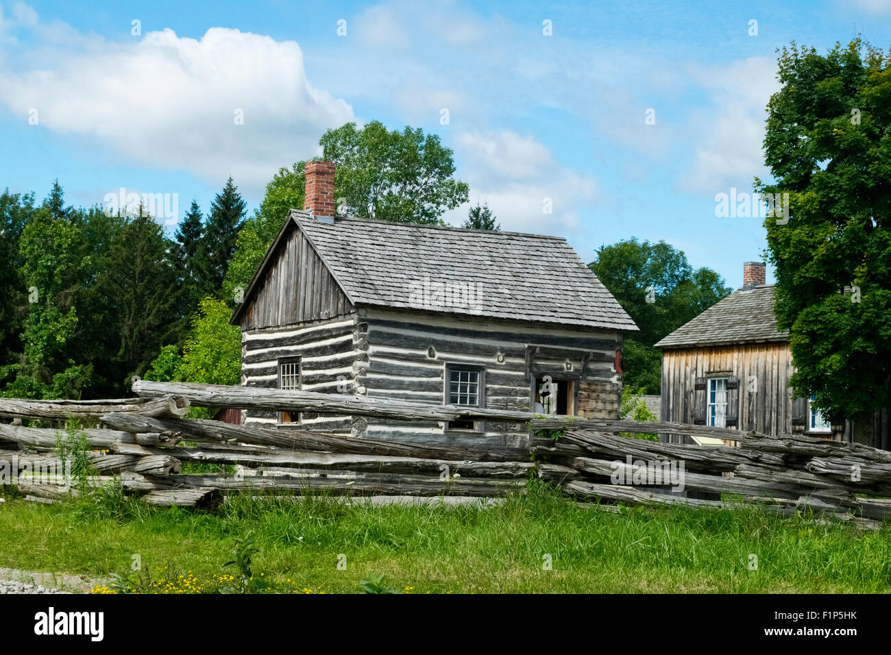 Der Schuster Hütte im Upper Canada Village. Stockfoto