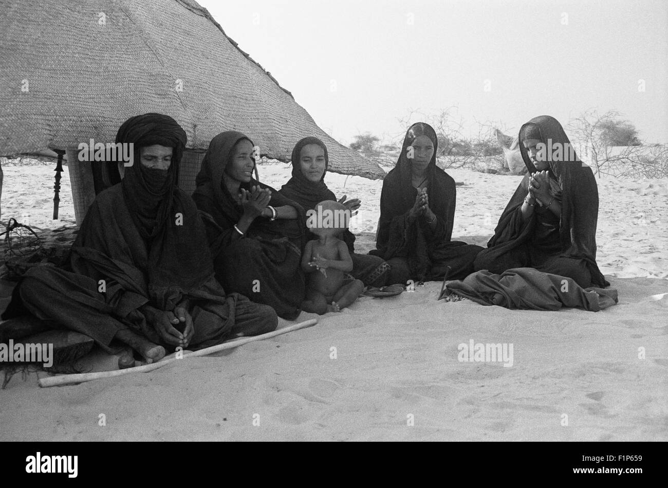 Tuareg Familienporträt, Region Timbuktu, Mali Stockfoto