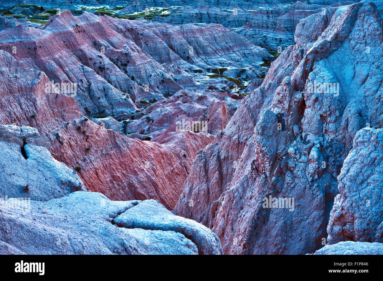 Badlands Sandsteine in der HDR-Fotografie. Badlands HDR landschaftlich. Natur-Foto-Sammlung. Stockfoto