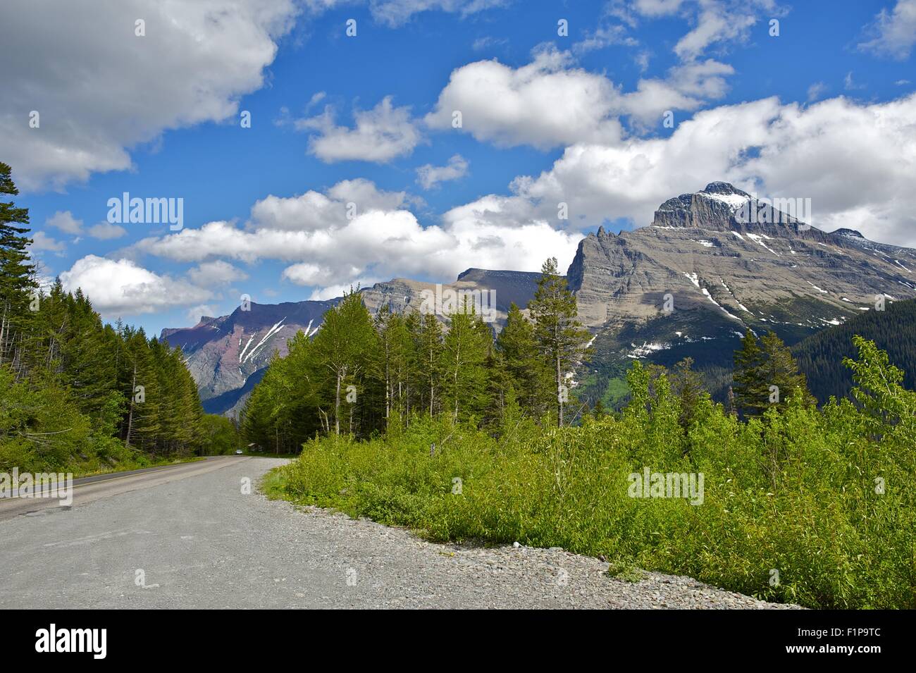 Gletscherstraße Montana - Montana Landschaft. Glacier Nationalpark, MT, Vereinigte Staaten von Amerika-Natur-Foto-Sammlung. Stockfoto