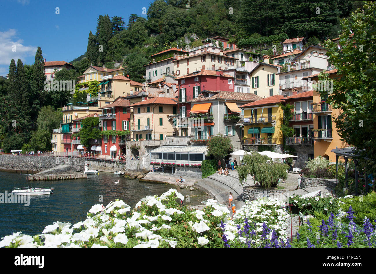 Alte Stadt Varenna See Como Lombardei Italien Stockfoto