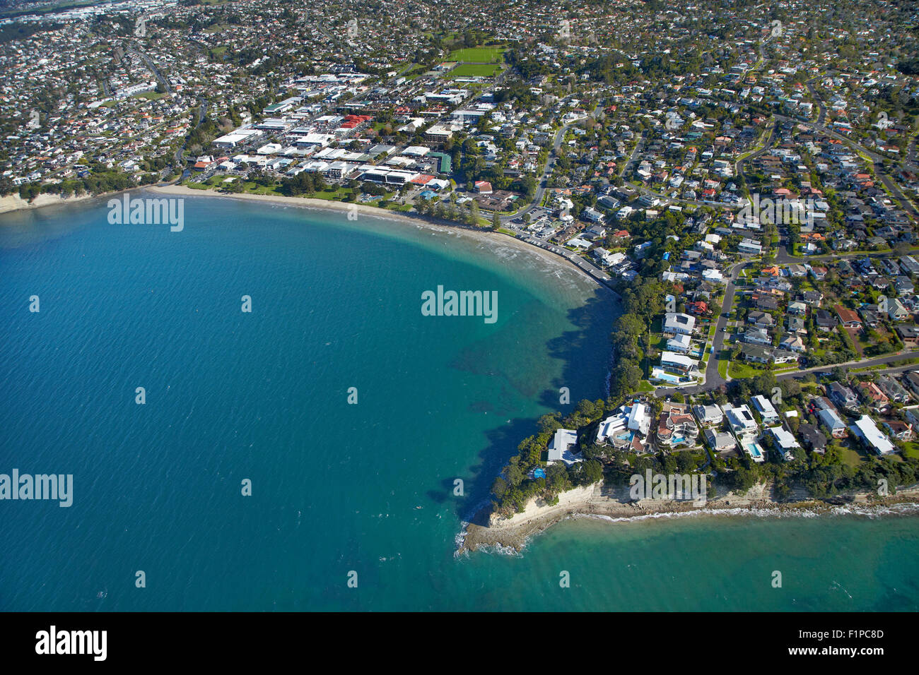 Browns Bay, Auckland, Nordinsel, Neuseeland - Antenne Stockfoto