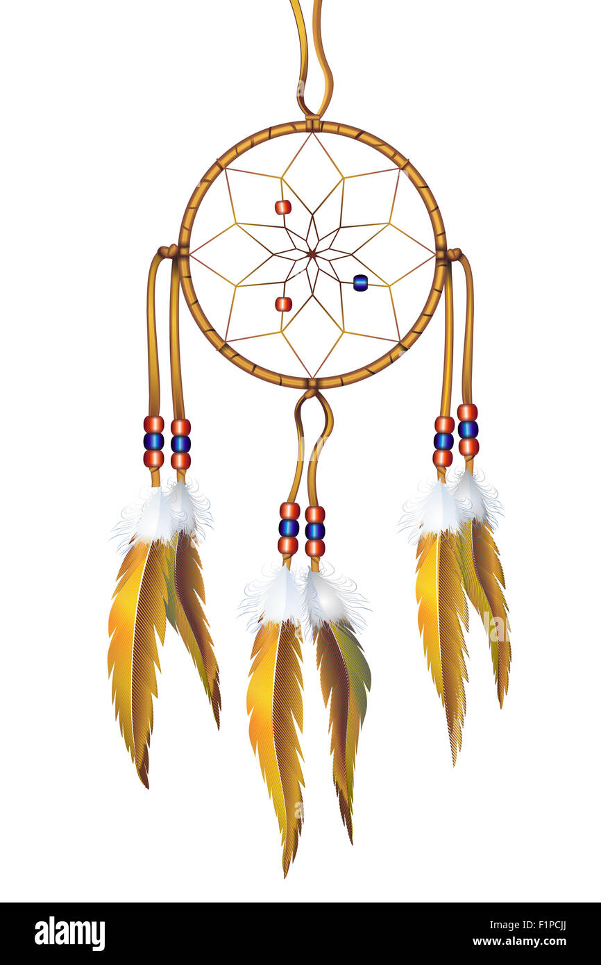 Indianische Dreamcatcher isoliert Stockfoto