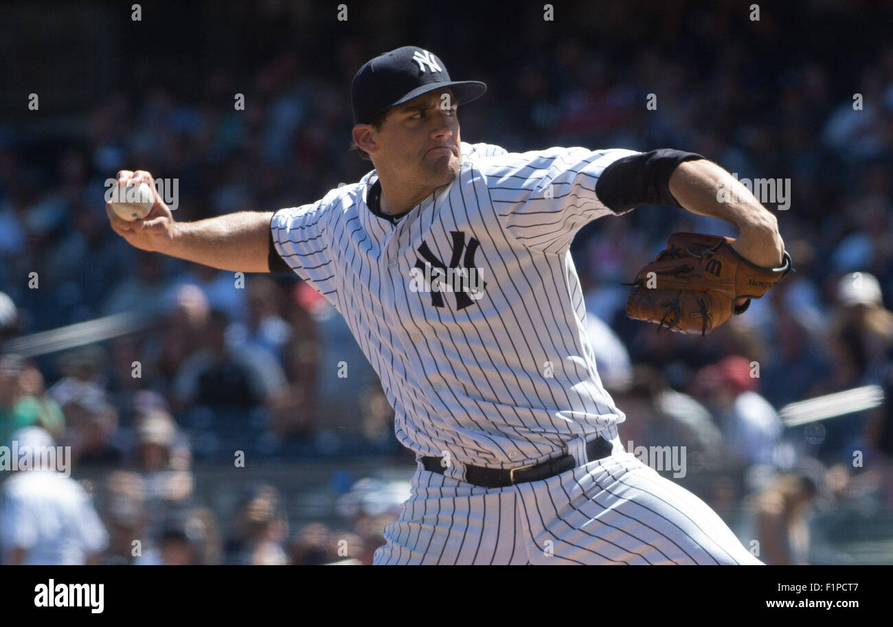 New York, New York, USA. 5. Sep, 2015. Yankees' NATHAN EOVALDI, 1. Inning, NY Yankees vs. Tampa Bay Rays, Yankee Stadium, Samstag, 5. September 2015. Bildnachweis: Bryan Smith/ZUMA Draht/Alamy Live-Nachrichten Stockfoto