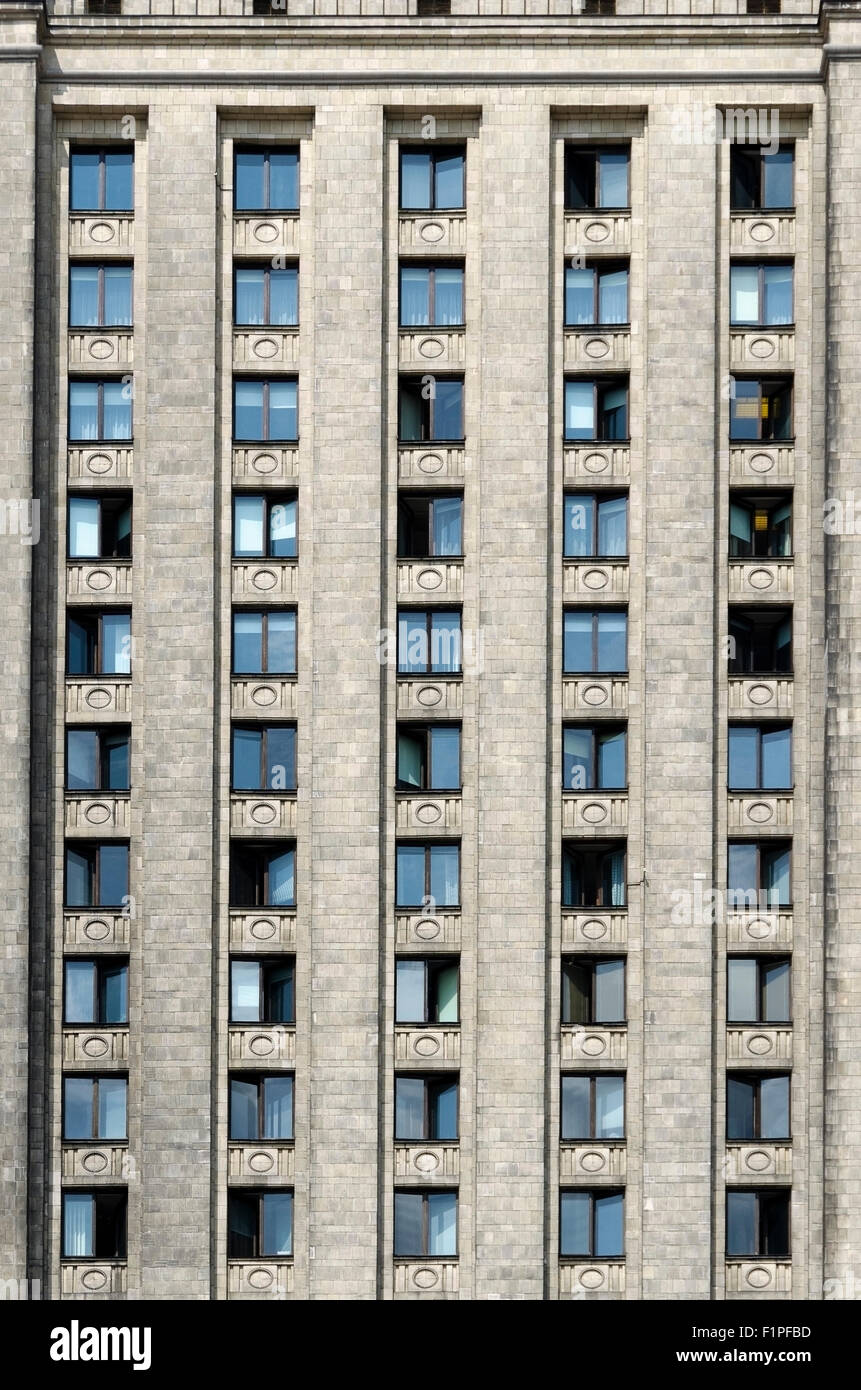 Close-up architektonischen Details der Kulturpalast, Palac Kultury ich Nauki in Arsaw, Warszawa, Polen, Polen, Polska, EU Stockfoto