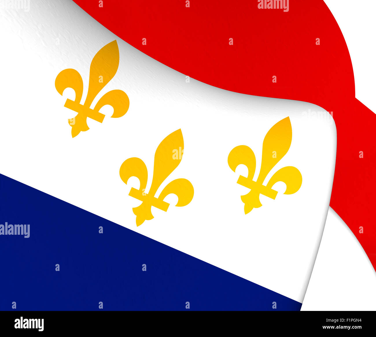 Flagge von New Orleans, USA. Hautnah. Stockfoto
