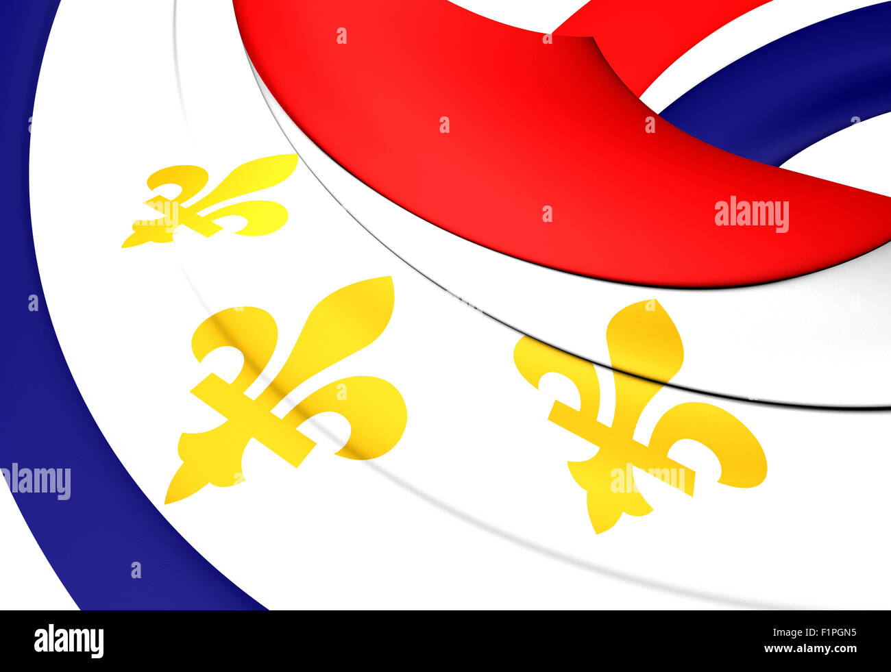 Flagge von New Orleans, USA. Hautnah. Stockfoto