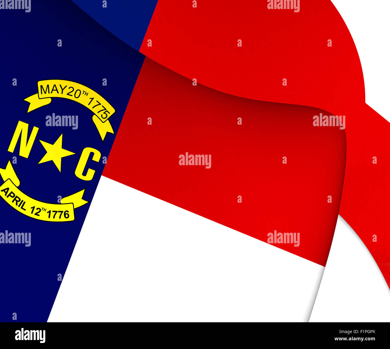 Flagge von North Carolina, USA. Hautnah. Stockfoto