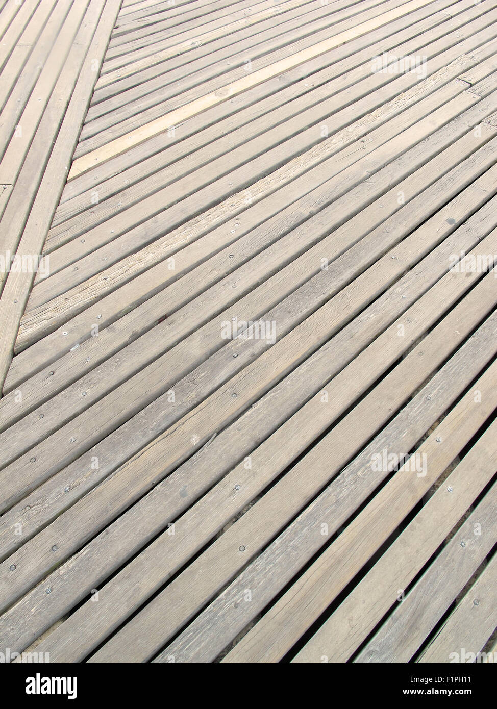 Ursprüngliche Promenade Holz in Coney Island. Stockfoto