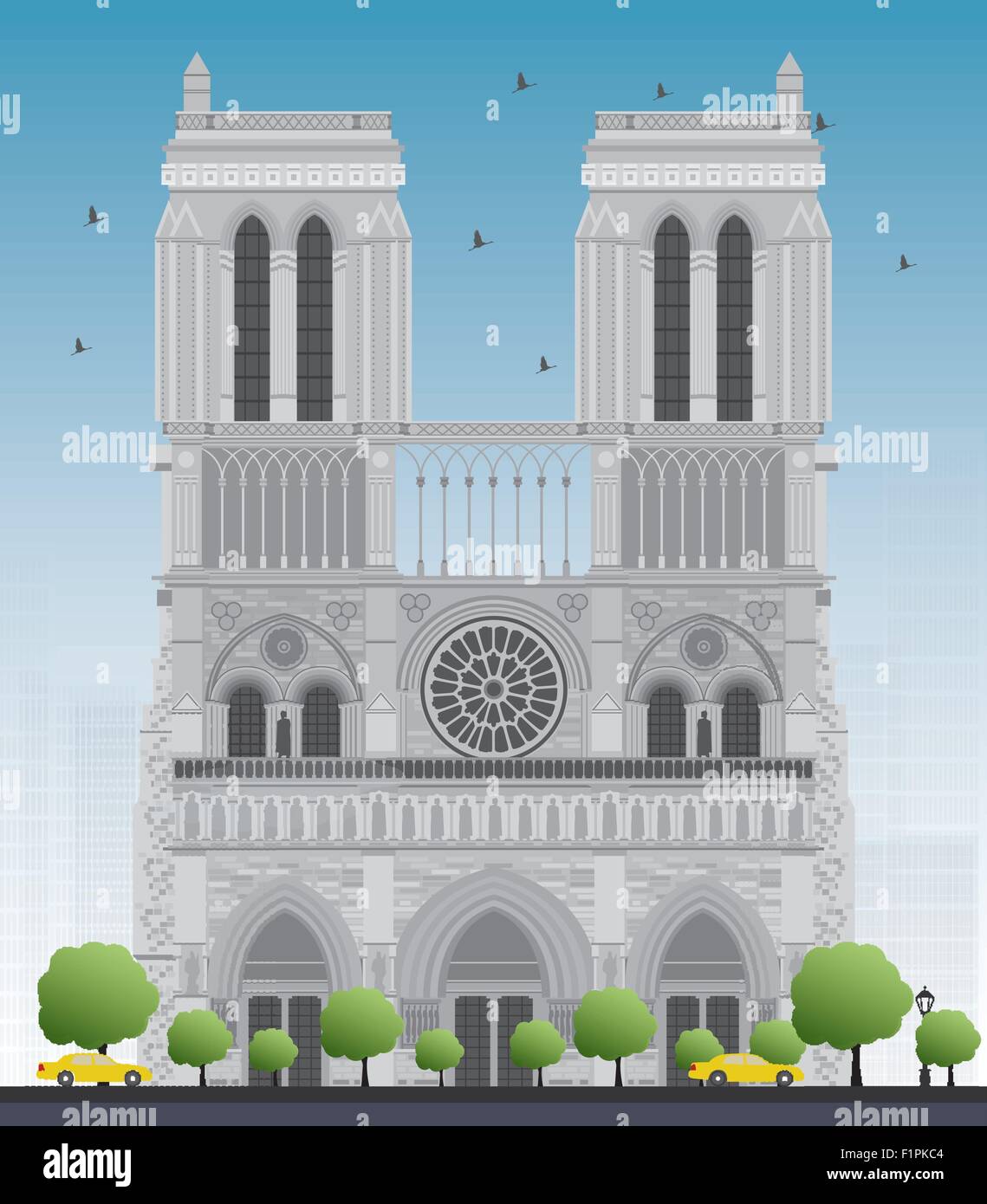 Kathedrale von Notre Dame - Paris. Vektor-illustration Stock Vektor