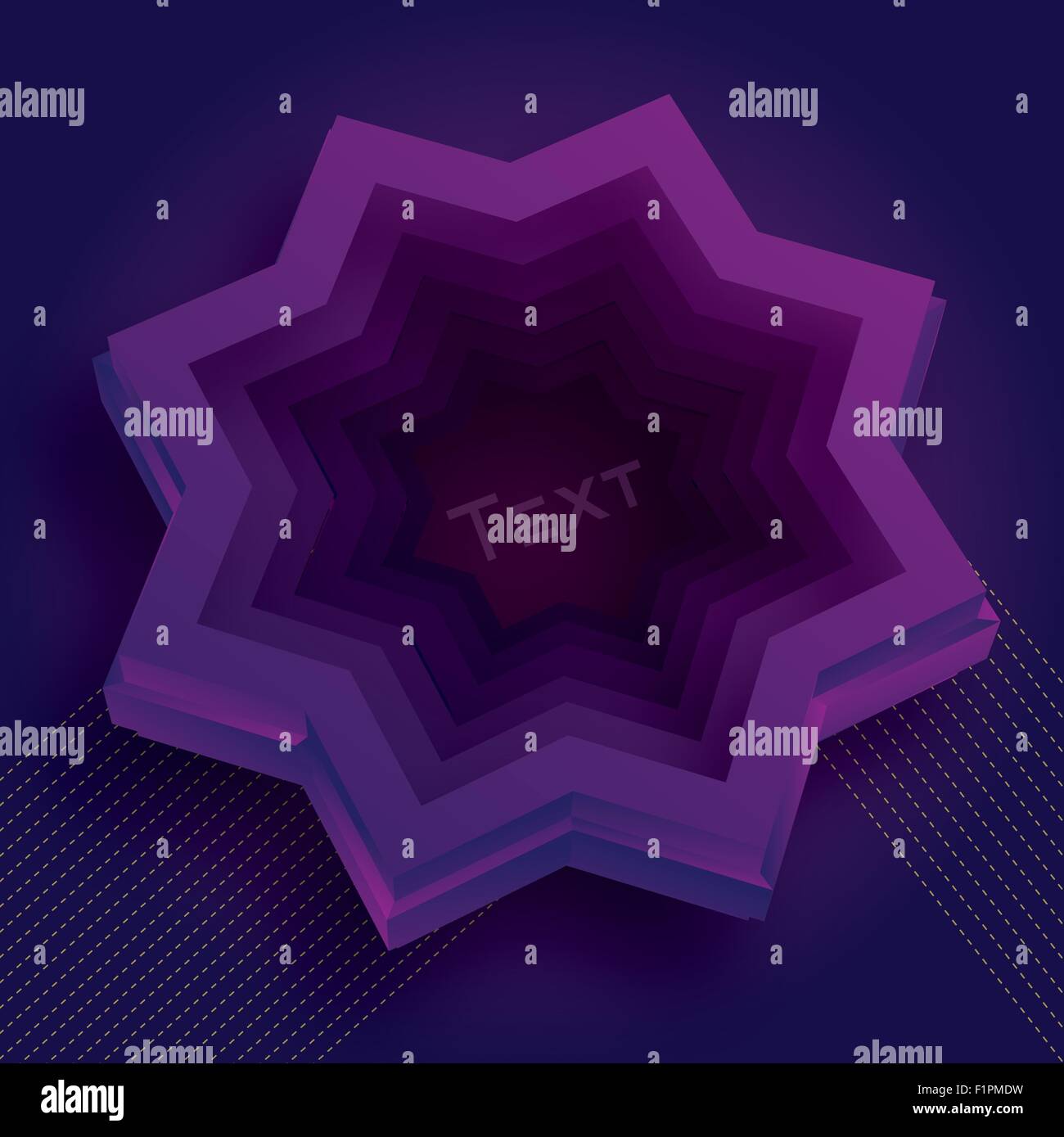 Vektor-Illustration mit 3d purple Star und Platz für text Stock Vektor