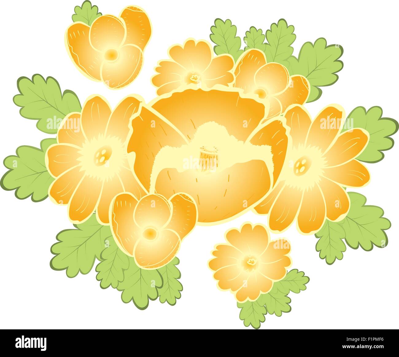 Nahtlose Muster mit goldenen Blumen auf weißem Hintergrund Stock Vektor