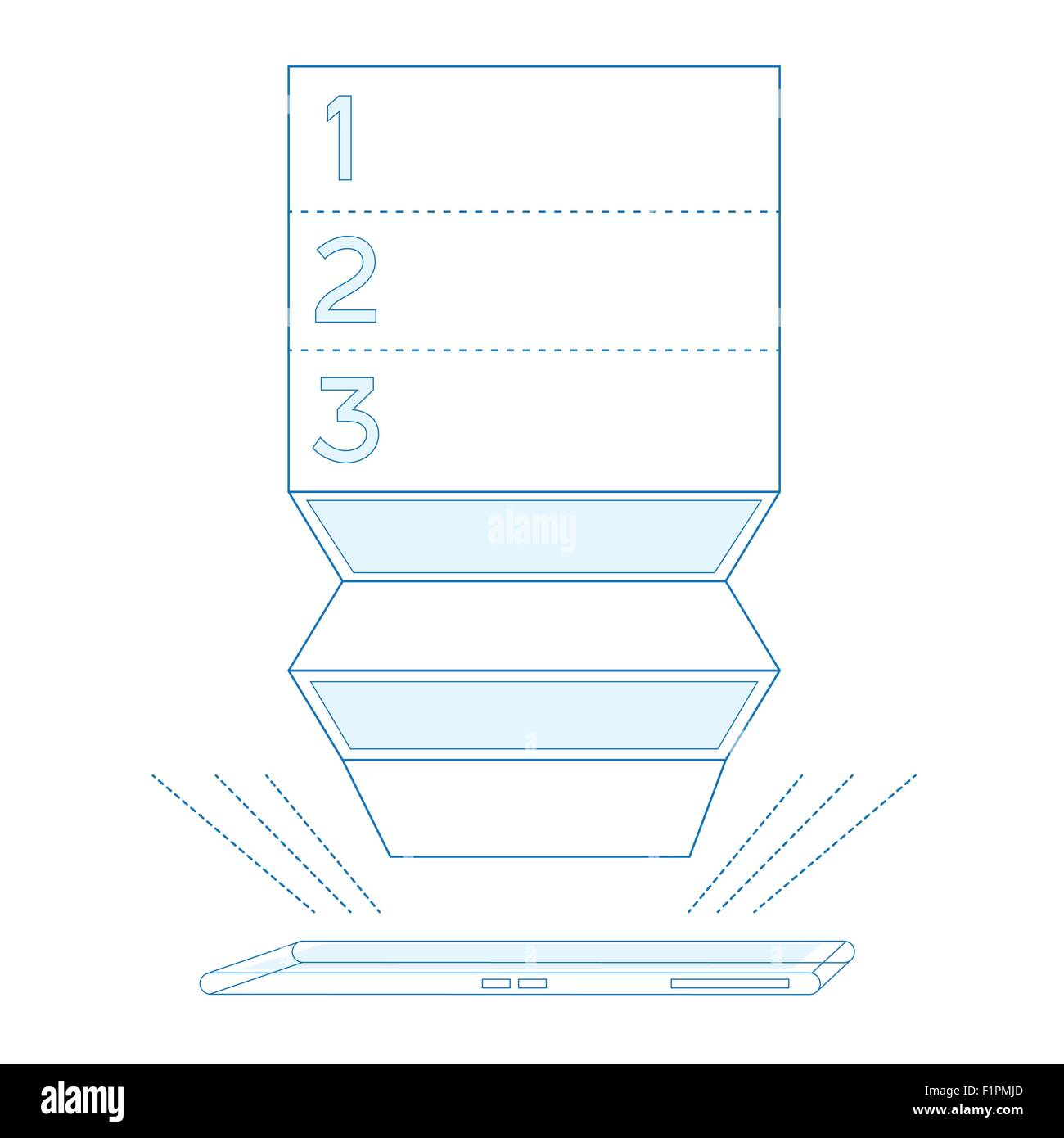 Smartphone-Liste in blauer Farbe isoliert Vektor-illustration Stock Vektor