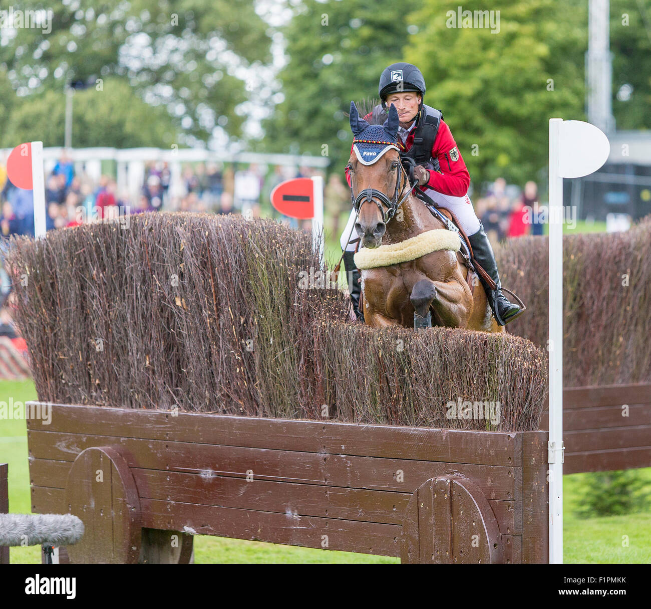 Burghley, Stamford, Lincs, UK. 05. Sep, 2015. Land Rover Burghley Horse Trials. Michael Jung auf La Biosthetique Kredit: Action Plus Sport/Alamy Live News Stockfoto