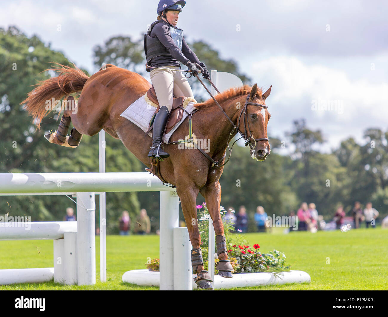Burghley, Stamford, Lincs, UK. 05. Sep, 2015. Land Rover Burghley Horse Trials. Pippa Funnell auf neu gestaltete Kredit: Action Plus Sport/Alamy Live News Stockfoto
