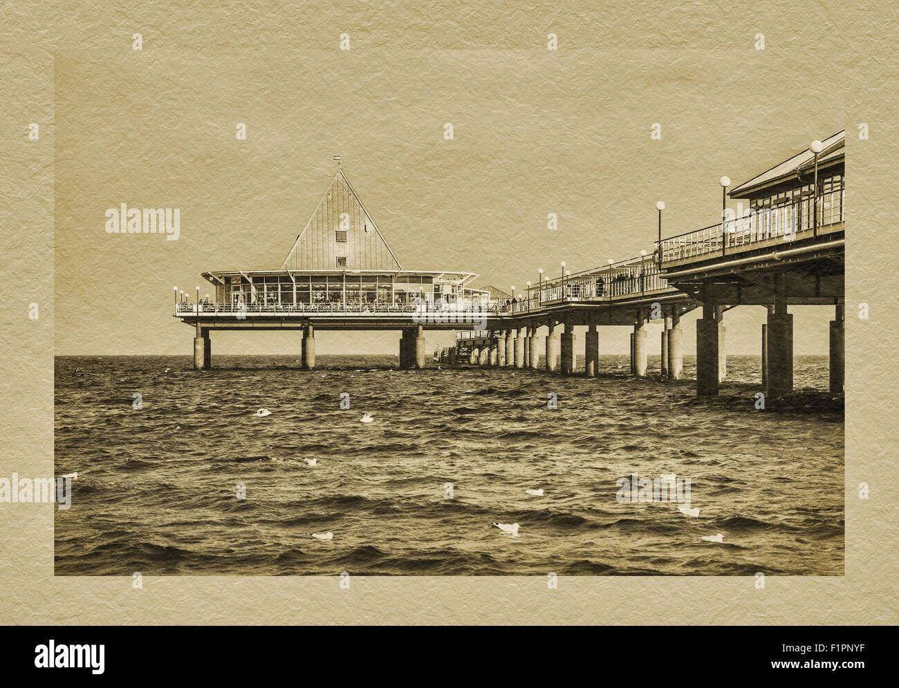 Der Pier von Heringsdorf an der Ostsee, Heringsdorf, Insel Usedom, Mecklenburg-Western Pomerania, Deutschland, Europa Stockfoto