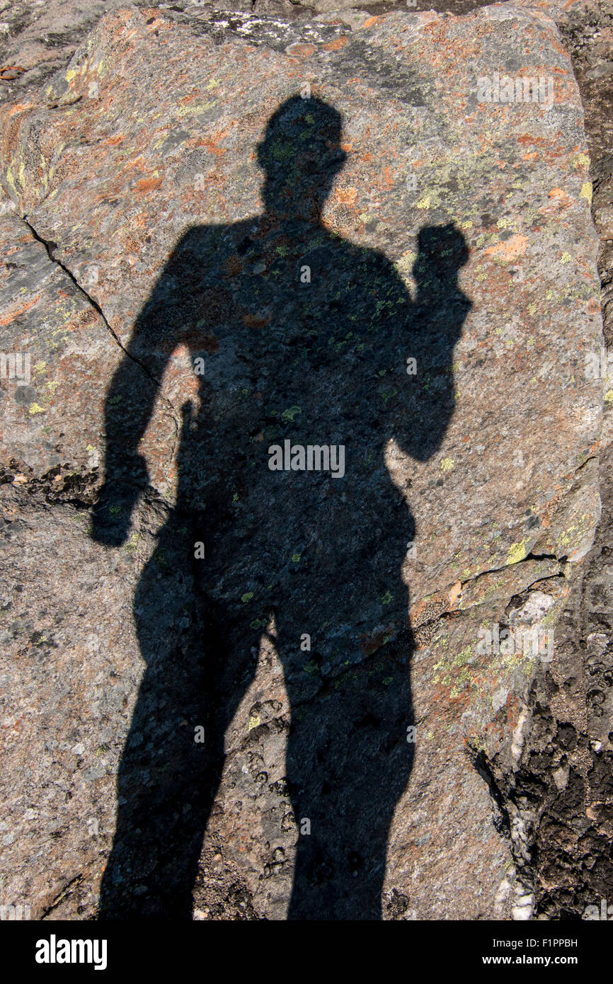 Schatten eines Abenteurers Stockfoto