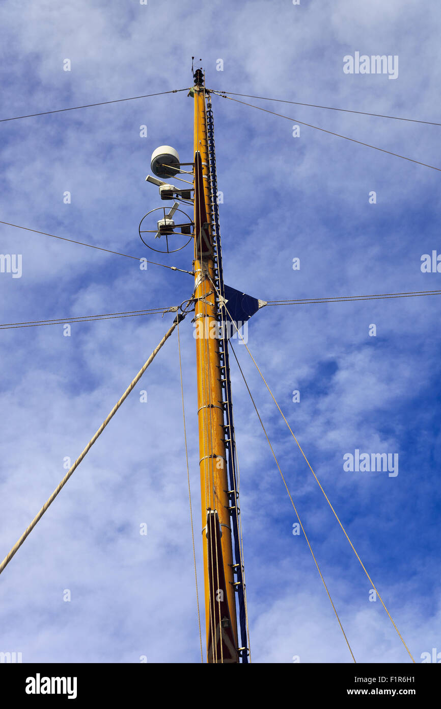 Mast der Segelyacht "Fleurtje" Stockfoto