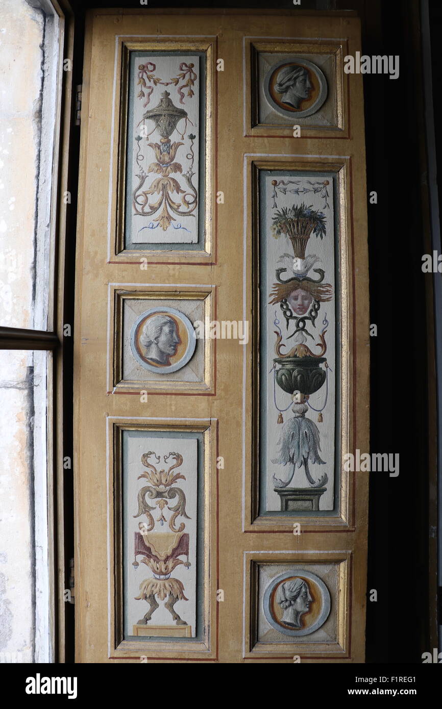 Detail einer Fensterscheibe von Schloss Vaux-le-Vicomte Stockfoto