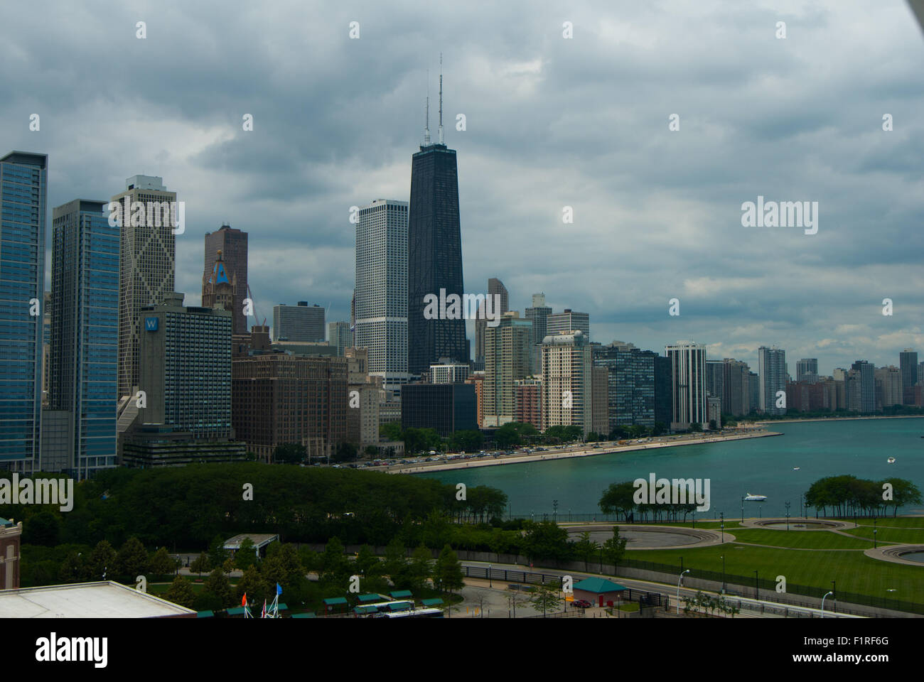 Skyline von Chicago Illinois am Lake michigan Stockfoto