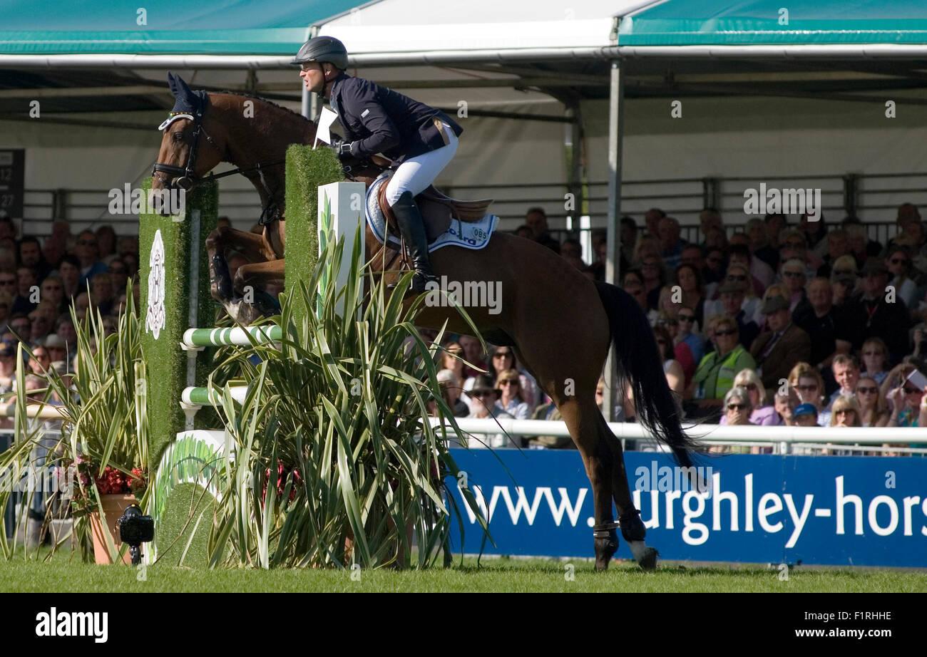 England Stamford Lincolnshire 4. September 2015; Springprüfung in der Hauptausstellung Boden Credit: Clifford Norton/Alamy Live News Stockfoto