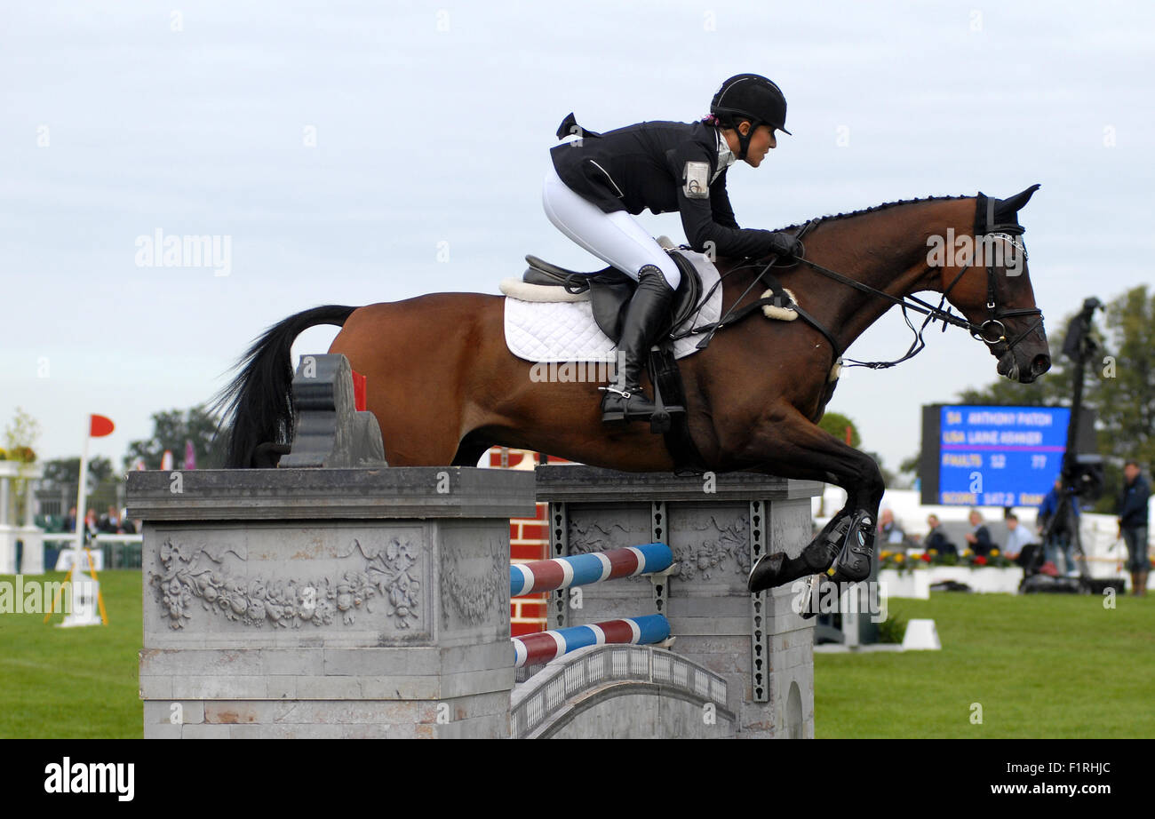 England Stamford Lincolnshire 4. September 2015; Springprüfung in der Hauptausstellung Boden Credit: Clifford Norton/Alamy Live News Stockfoto
