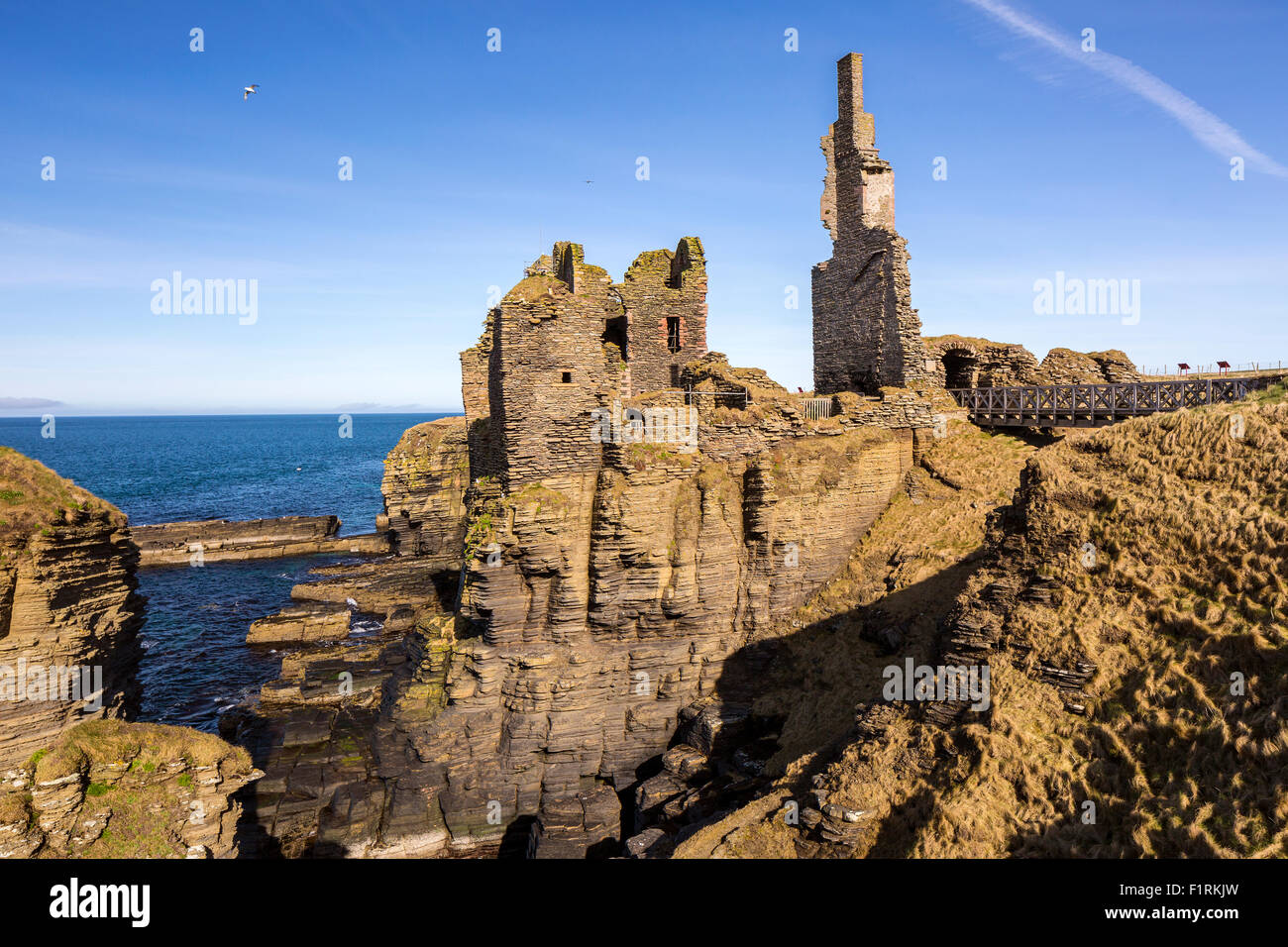 Sinclair Girnigoe Castle, Wick, Caithness, Highland, Schottland, Vereinigtes Königreich, Europa. Stockfoto