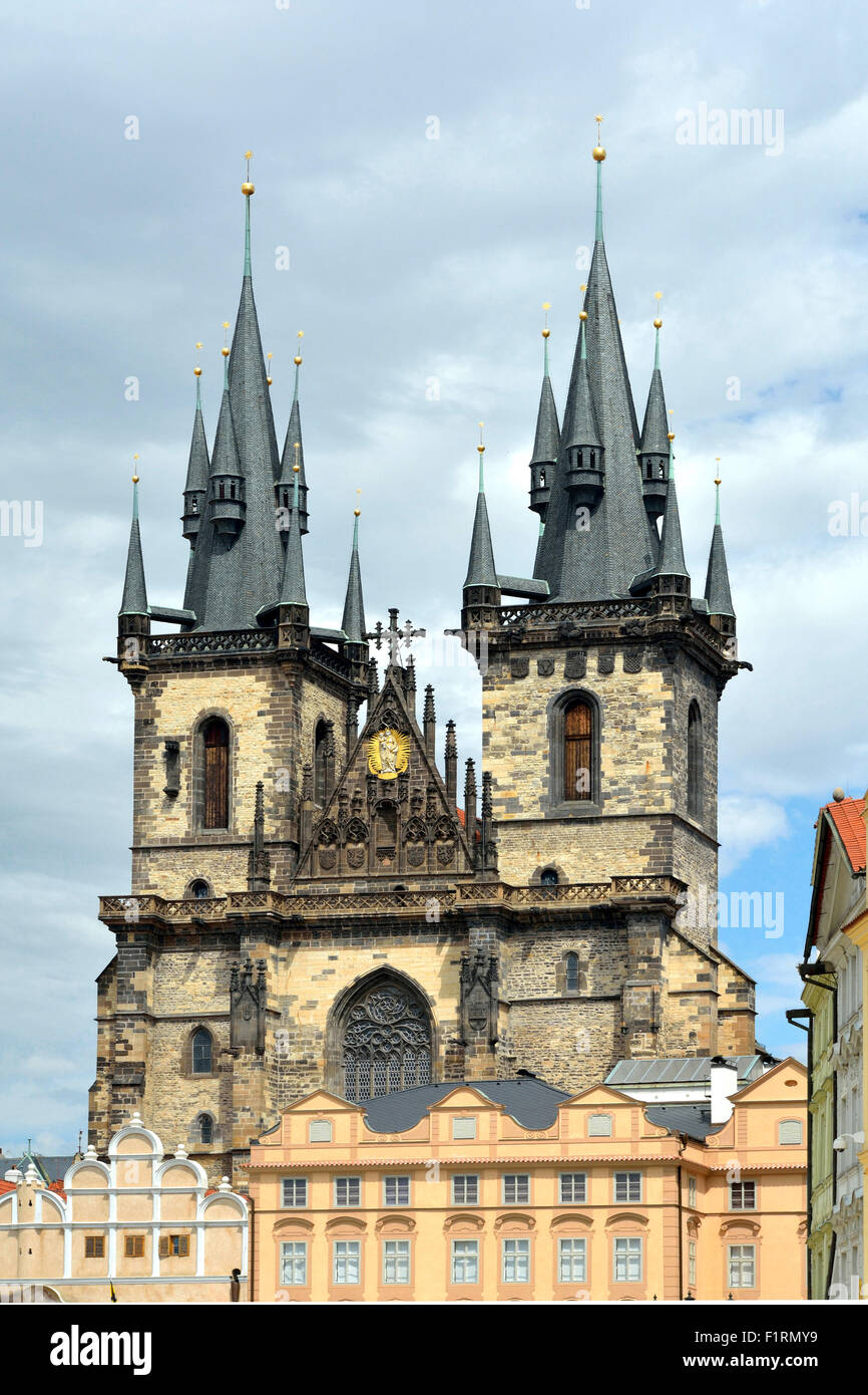 Church of Our Lady vor Tyn auf dem Altstädter Ring Prag. Stockfoto