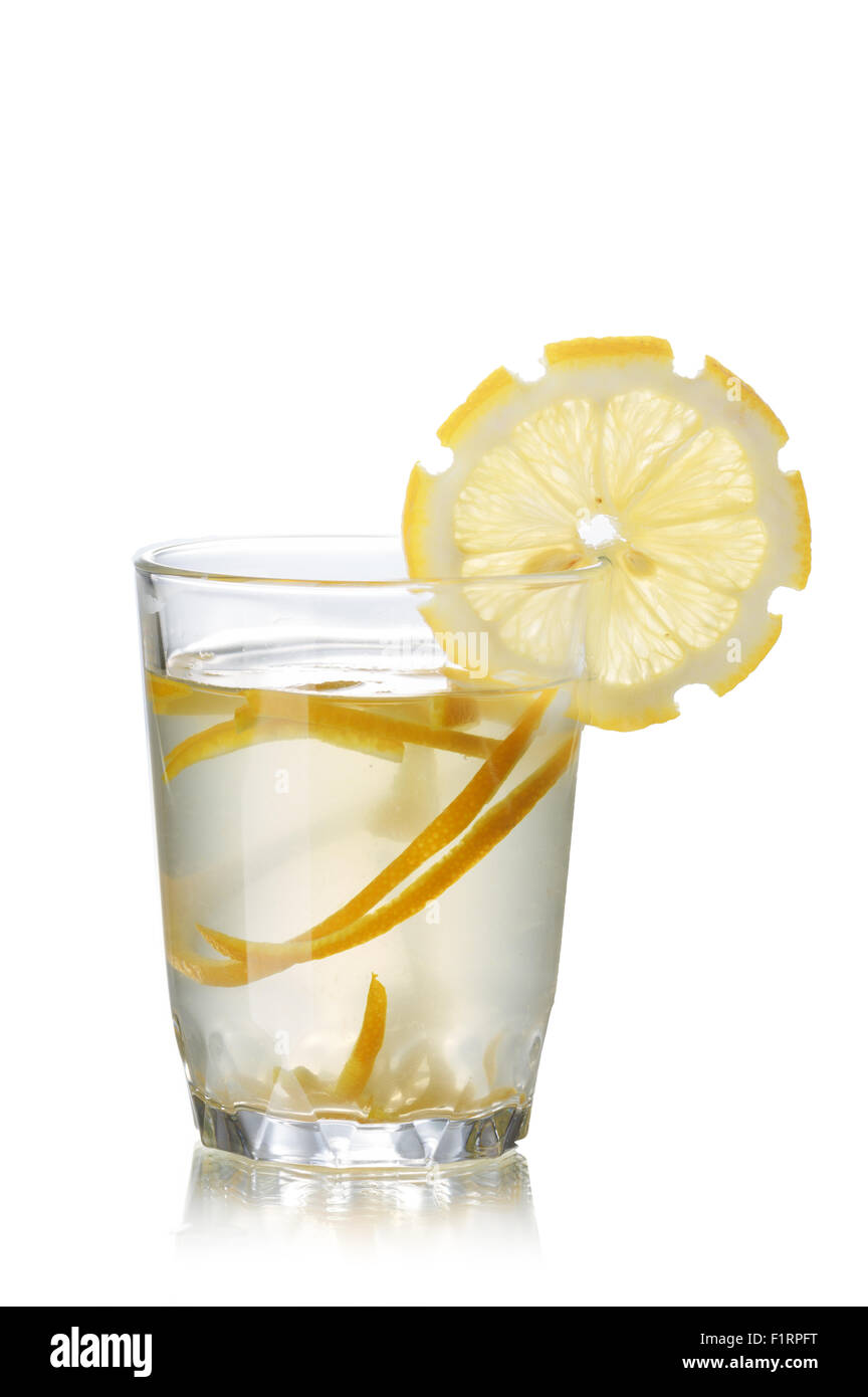 Gin Fizz alkoholischen Cocktail mit Zitronenscheibe verziert. IBA offiziellen cocktail Stockfoto