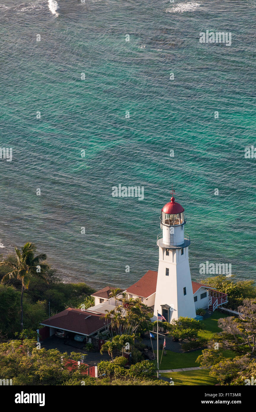 Diamond Head Lighthouse, Honolulu, Oahu, Hawaii, Vereinigte Staaten von Amerika, Pazifik Stockfoto