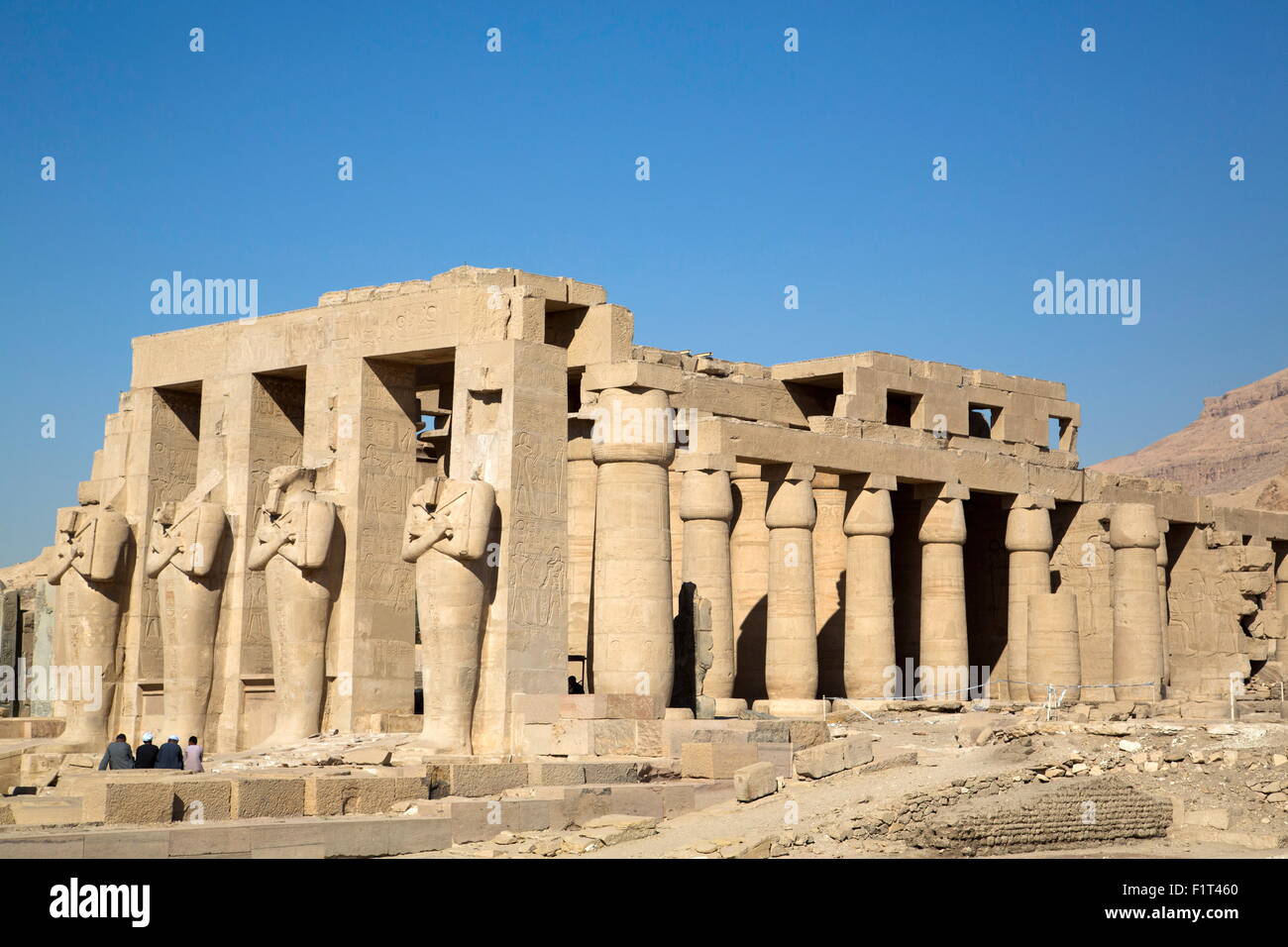 Säulenhalle, Ramesseum, Luxor, Westbank, Theben, UNESCO World Heritage Site, Ägypten, Nordafrika, Afrika Stockfoto