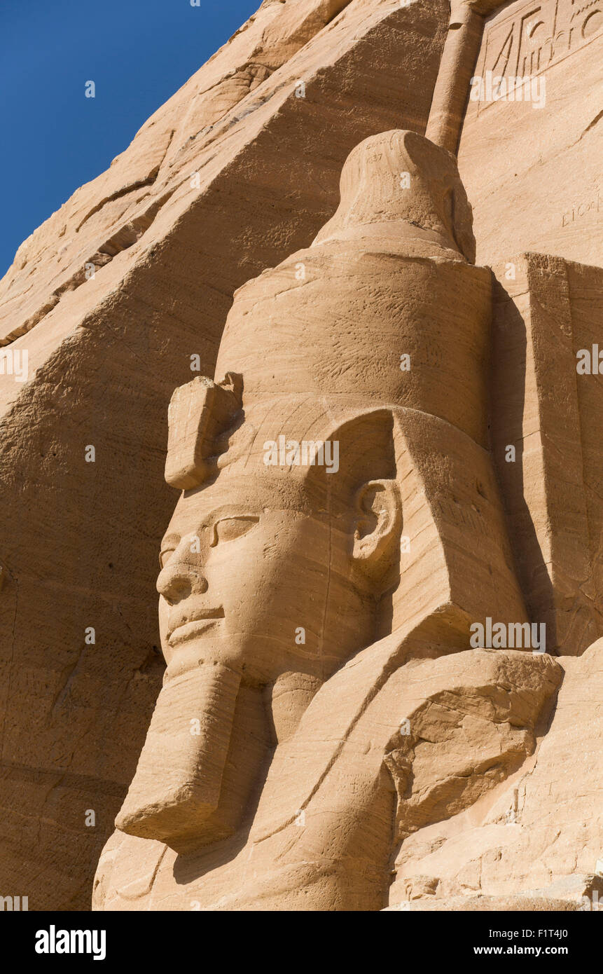 Ramses II, Sonne-Bügel, Abu Simbel, UNESCO World Heritage Site, Ägypten, Nordafrika, Afrika Stockfoto