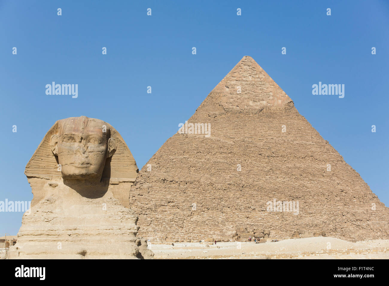 Sphinx und Pyramide des Chephren, den Pyramiden von Gizeh, UNESCO World Heritage Site, Gizeh, Ägypten, Nordafrika, Südafrika Stockfoto