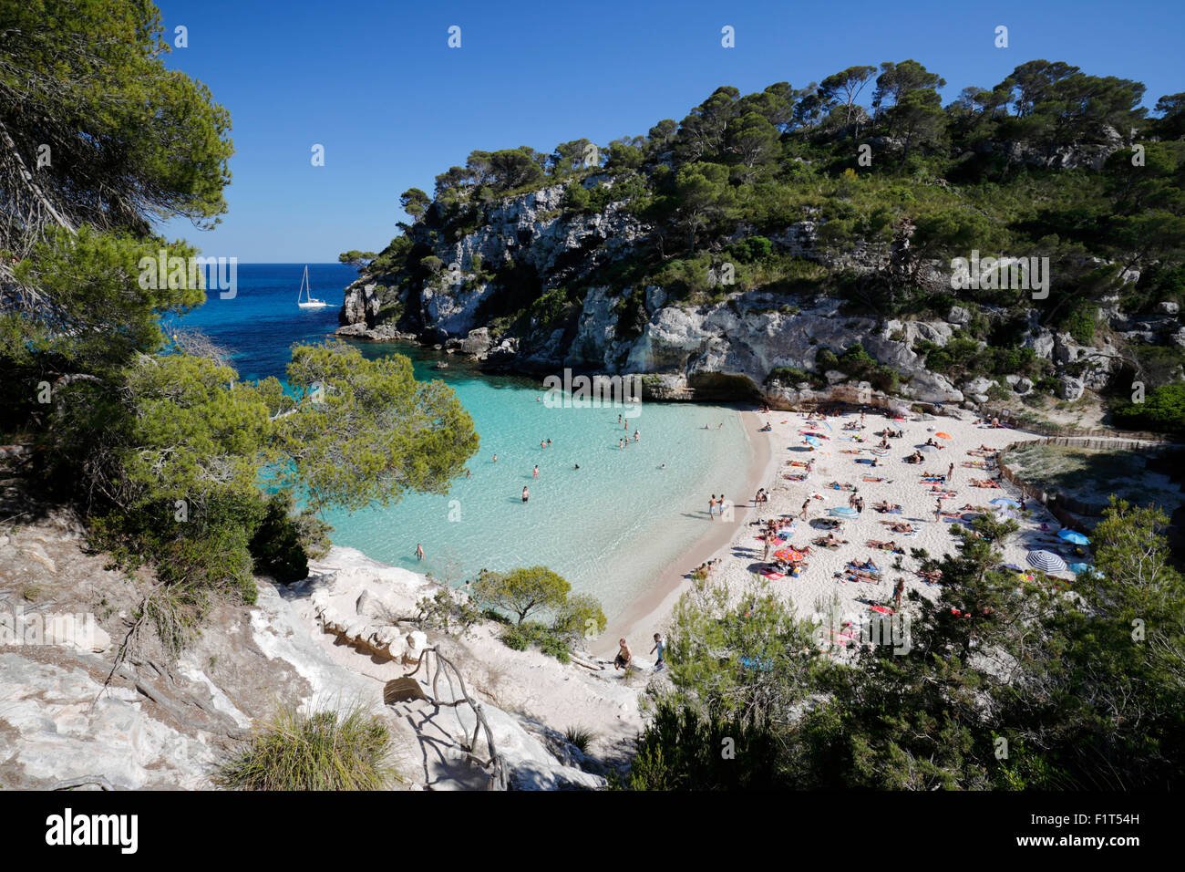Cala Macarelleta, in der Nähe von Cala Galdana, Süd-West-Küste, Menorca, Balearen, Spanien, Mittelmeer, Europa Stockfoto