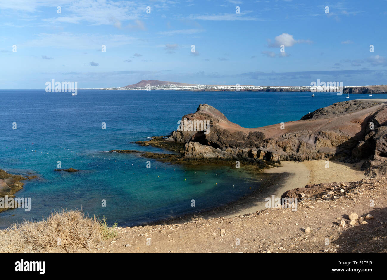 Papagayo-Strand, Playa Blanca, Lanzarote, Kanarische Inseln, Spanien. Stockfoto