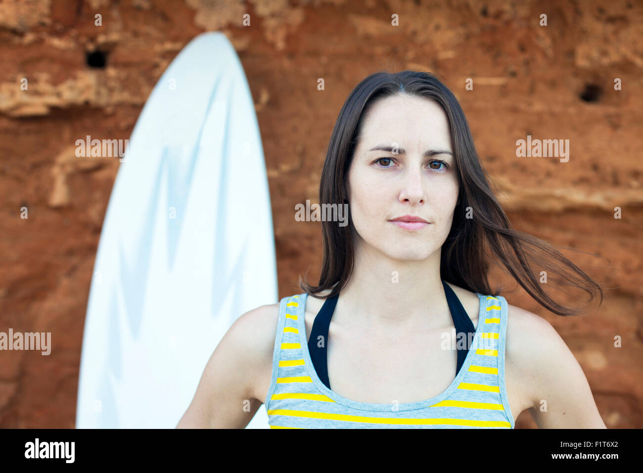 Surferin, portrait Stockfoto