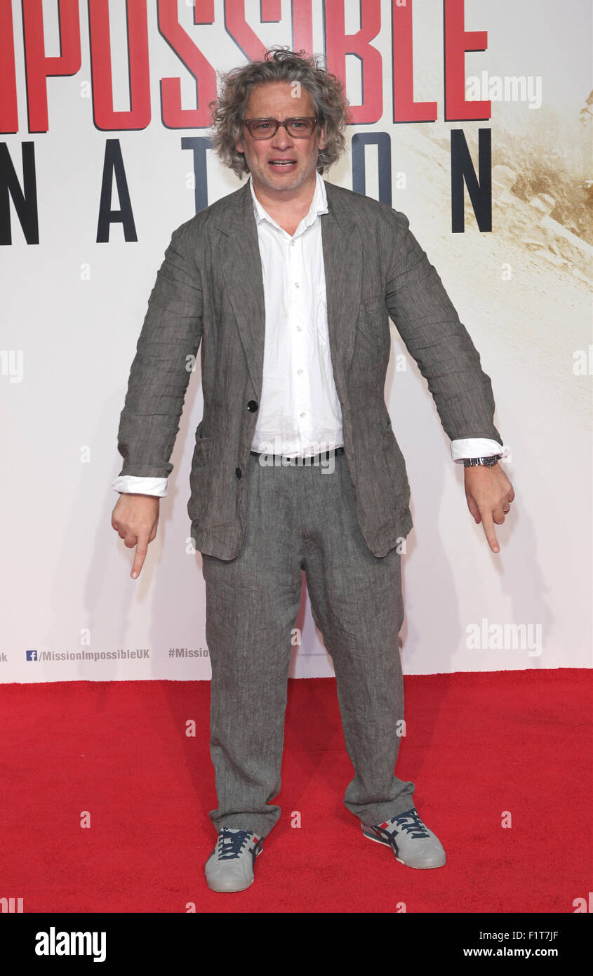 London, UK, 25. Juli 2015: Dexter Fletcher besucht die Mission Impossible: Rogue Nation - UK besondere Vorführung beim BFI IMAX Stockfoto