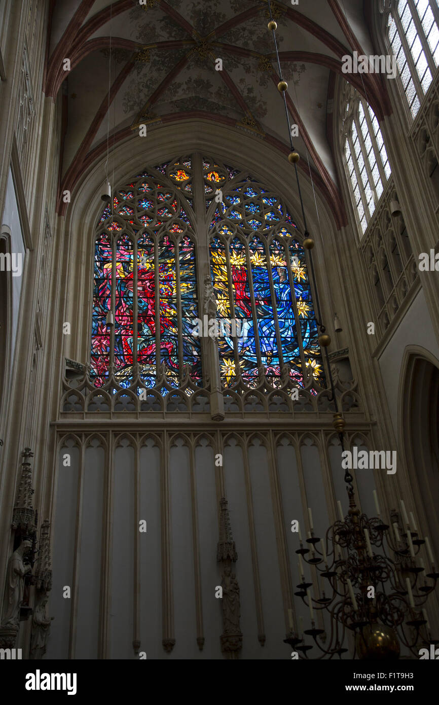 Glasmalerei Interior of Saint John Domkirche,'s-Hertogenbosch, Den Bosch, Provinz Nord-Brabant, Niederlande Stockfoto