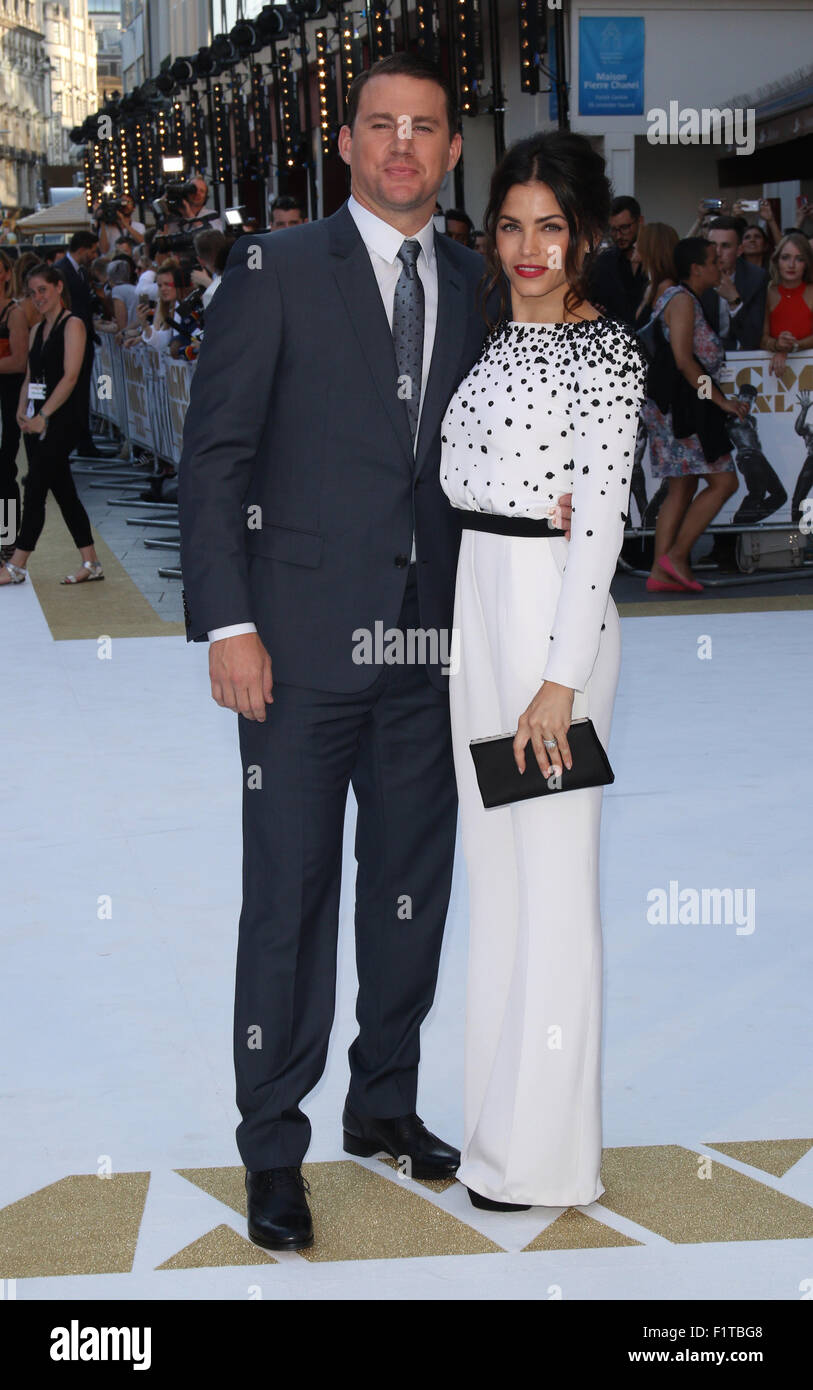 LONDON, UK, 30. Juni 2015: Channing Tatum und Jenna Dewan besuchen den Magic Mike: XXL - britischen Filmpremiere, Leicester Square in Lo Stockfoto