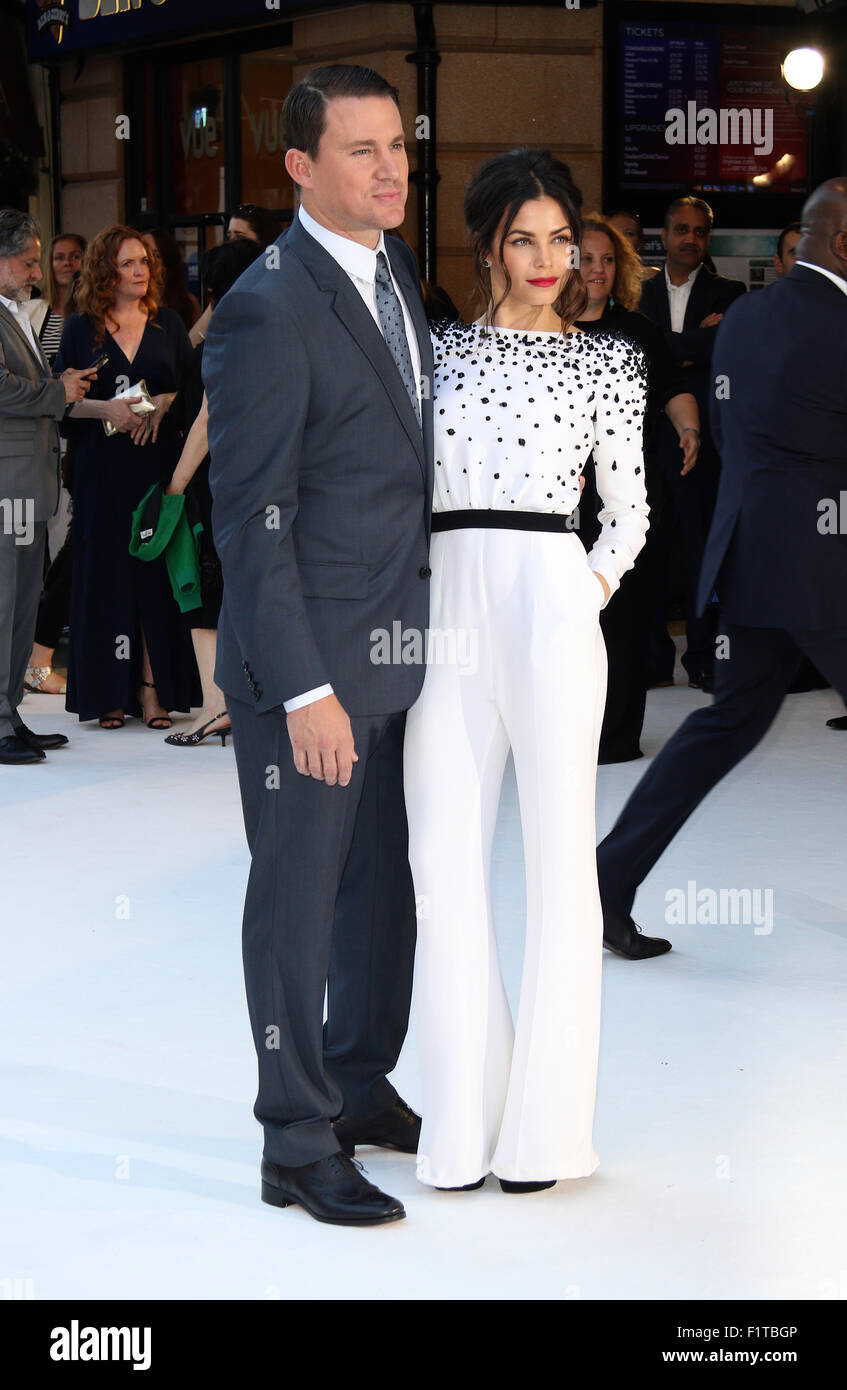 LONDON, UK, 30. Juni 2015: Channing Tatum und Jenna Dewan besuchen den Magic Mike: XXL - britischen Filmpremiere, Leicester Square in Lo Stockfoto