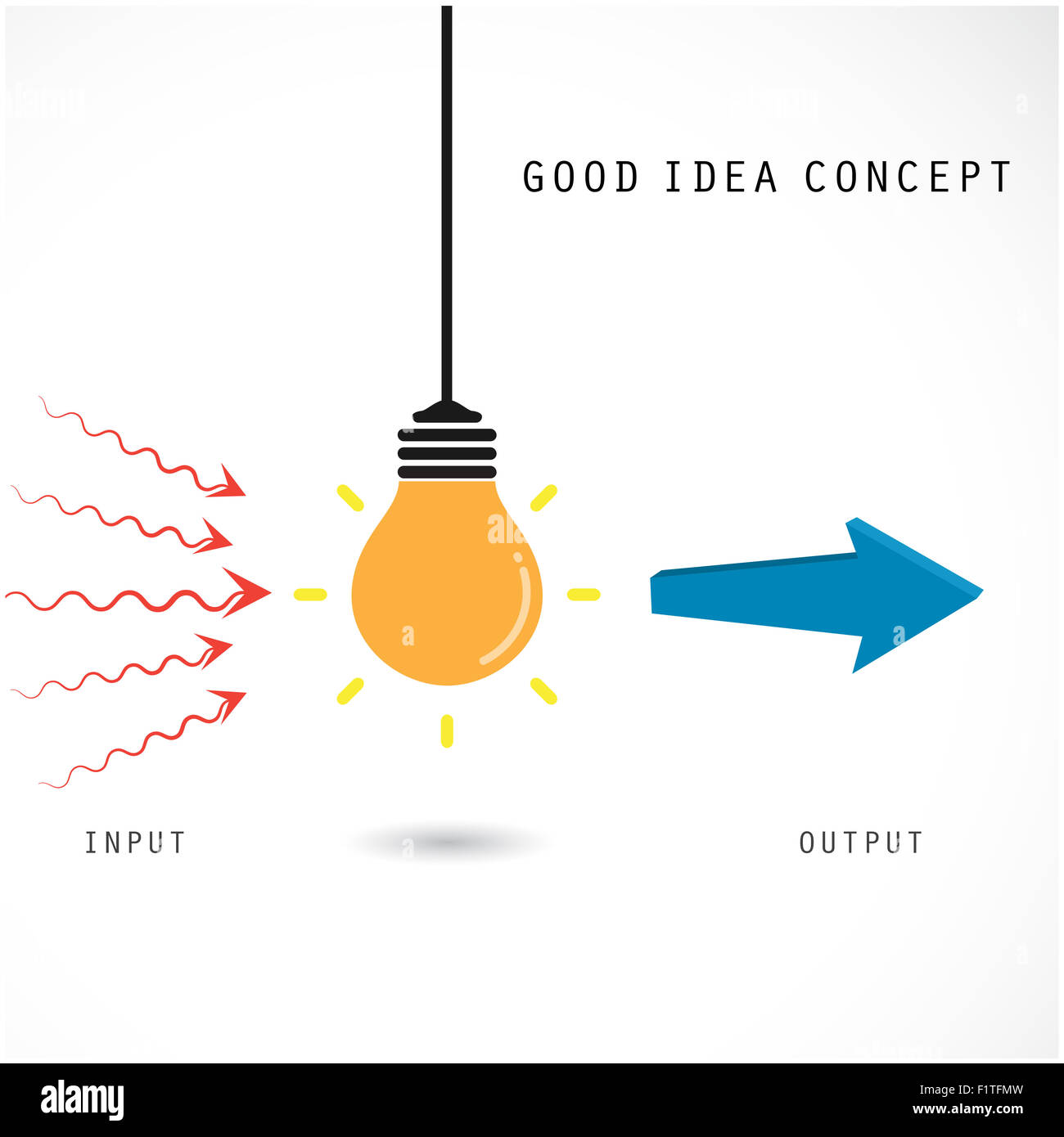 Kreative Glühbirne Konzept, Design für Poster, Flyer, Cover oder Broschüre. Idee und Bildung Geschäftskonzept. Stockfoto